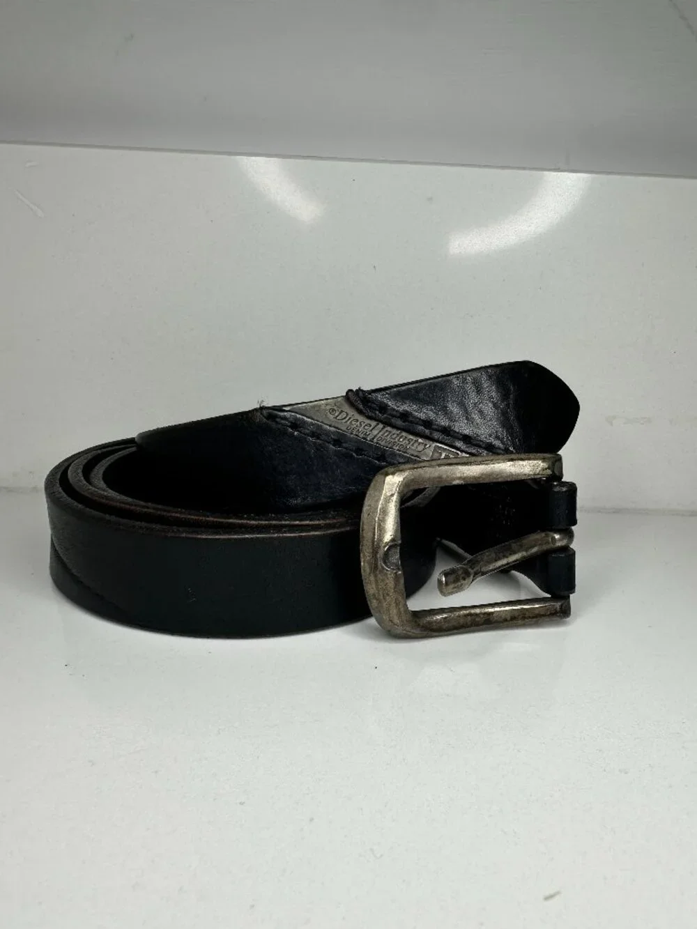 Diesel Industry Men’s Black Leather Belt 90/36